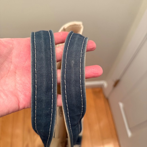 Vtg L.L.Bean Boat Tote 'Radar Bob' Corgi Embroidered Canvas Bag Green Trim - Picture 5 of 12